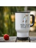 Mr. & Mrs. Panda Thermobecher Einhorn Traurig mit Spruch in Weiß