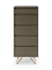 SalesFever Hochkommode mit Spiegel und Stauraum Metallbeine und MDF matt lackiert in Grau