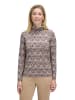Betty Barclay Rollkragenshirt mit Stehkragen in Grau/Beige