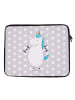 Mr. & Mrs. Panda Notebook Tasche Einhorn Fitness ohne Spruch in Grau Pastell