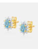 Diamant L'éternel Ohrstecker, mit Blautopas, 375 Gelbgold