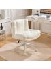 ABRIHOME Bürodrehstuhl in Creme mit Kunstfell und Metallgestell 67 cm Sitzhöhe