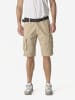 KOROSHI Herren cargo baumwollshorts in beige
