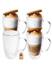 Intirilife Doppelwandiges Thermo Gläser Set Teeglas Kaffeeglas in 5x 400 - 500ml in KLAR
