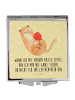 Mr. & Mrs. Panda Schminkspiegel Katze Wolle mit Spruch in Gelb Pastell