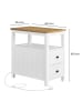 VASAGLE 2er-Set: Beistelltisch in Walnussbraun-Weiß - (B)60 x (H)60 x (T)35 cm