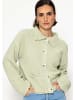 SASSYCLASSY Strickjacke mit Kragen in Grün