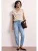 Street One Dropped Shoulder Shirt mit Wasserfall-Front in Beige