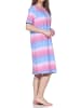NORMANN Kurzarm Nachthemd Zickzack Design in rosa