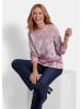 GOLDNER Langarm Jacquard-Pullover mit Muster in altrosé / gemustert