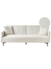 Beliani Schlafsofa LUCAN in Weiß/Schwarz - (W) 191 x (H) 75 x (L) 91 cm