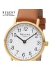 Regent Analog-Armbanduhr Regent Lederarmband hellbraun klein (ca. 28mm)