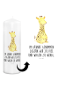 Mr. & Mrs. Panda Stumpenkerze Giraffe Zufrieden mit Spruch in Weiß