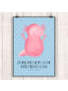 Mr. & Mrs. Panda Print Axolotl Hurra mit Spruch in Blau Pastell