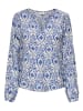 JACQUELINE de YONG Trendige Bluse Langarm Top V-Ausschnitt Zeitloser Design in Blau-2