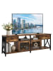 relaxdays TV Lowboard in Braun/ Schwarz - (B)180 x (H)60 x (T)40 cm