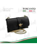 Toscanto Leder Schultertasche, Clutch Toscanto Tasche schwarz ca. 23cm