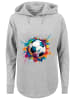 F4NT4STIC Oversized Hoodie Bunte Fußball Grafik in grau