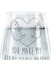 Mr. & Mrs. Panda Tumbler Faultiere Herz mit Spruch in Transparent