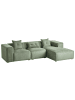 Beliani Ecksofa DOLVA in Grün/Schwarz - (W) 294 x (H) 72 x (L) 170 cm linksseitig