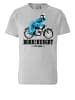 Logoshirt T-Shirt Sesamstrasse - Krümelmonster Motorrad in grau