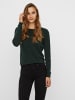 Vero Moda Feinstrick Pullover Struktur Rundhals Longsleeve VMCARE in Dunkelgrün