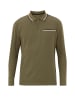 Finn Flare Langarmpolo Classic in dark green