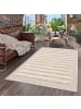 Pergamon In & Outdoor Teppich Shaggy Juist Streifen in Creme