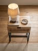 KADIMA DESIGN Nachtkonsole Massivholz / Rattan 50x60x30 cm Nachttisch Braun