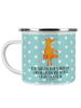 Mr. & Mrs. Panda Tasse Emaille Fuchs Laterne mit Spruch in Türkis Pastell