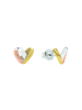 Amor 925 Sterling Silber vergoldet  rhodiniert, Tricolor Ohrstecker
