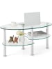 COSTWAY Couchtisch Glas 89x50x45cm in Transparent