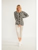 Usha Damen Strickjacke in Wollweiss Schwarz