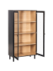 Beliani Vitrine TINGLEDALE in Schwarz/Braun - (W) 80 x (H) 151 x (L) 40 cm