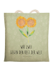 Mr. & Mrs. Panda Tote Bag Blume Sonnenblume mit Spruch in Blattgrün