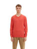 Tom Tailor Pullover Basic V-Neck in Rot