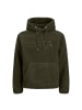 Jack and Jones Flare Teddy Sweat Hood in Oliv