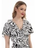 faina Damen Kleid - Zebraprint in Weiss Schwarz