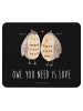 Mr. & Mrs. Panda Mouse Pad Eulen Liebe mit Spruch in Schwarz