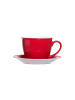 Ritzenhoff & Breker 6er Set Milchkaffee Tassen mit Untertassen Doppio 350 ml in Rot