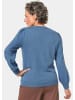 GOLDNER Kurzgröße:  Strickpullover Weicher Strickpullover, Ballonärmel in jeansblau