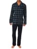NORMANN Schlafanzug Pyjama zum durchknöpfen Karo - 75266 in marine