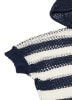 NALLY Damen Strickpullover in Marine Wollweiss