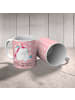 Mr. & Mrs. Panda Tasse Einhorn Mitteilung mit Spruch in Rot Pastell