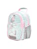 Belmil Kindergartenrucksack "Mini Kiddy Little Flamingo" in blau, Brustgurt, Namensschild, H 23 cm L 20 cm T 9 + 6 cm