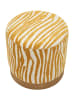 Mauro Ferretti Pouf aus weißem und senffarbenem Stoff, Ø 40 x 40 cm