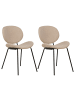 Beliani 2er-Set Esszimmerstuhl LUANA in Beige/Schwarz