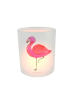 Mr. & Mrs. Panda Glas Kerzenhalter Flamingo Classic ohne Spruch in Transparent