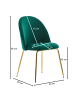 KADIMA DESIGN Skandinavischer Esszimmerstuhl 2er Set mit Samtbezug, 53x86x50 cm in Grün