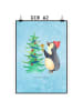 Mr. & Mrs. Panda Bild Pinguin Weihnachtsbaum ohne Spruch in Eisblau